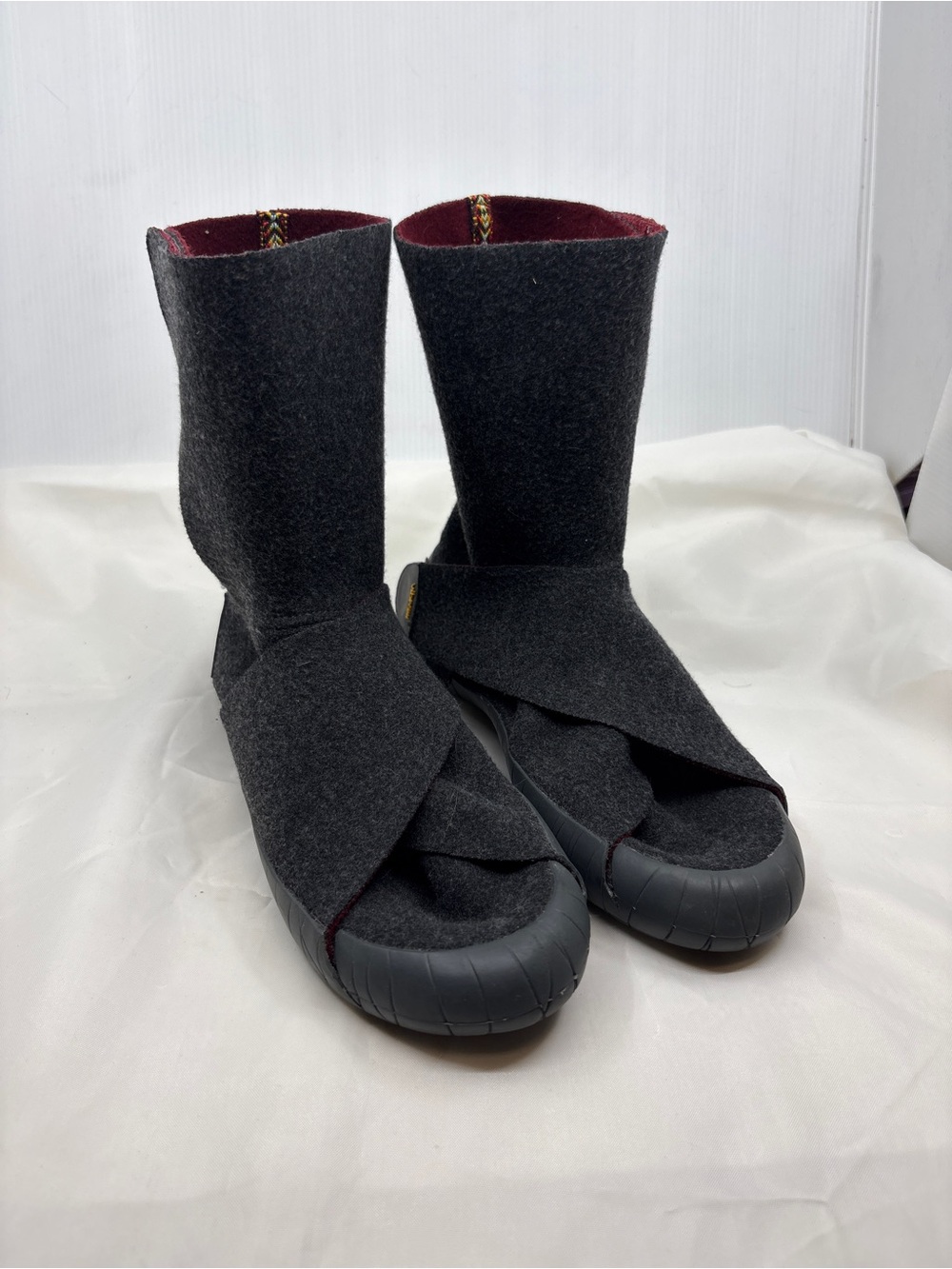 Vibram Furoshiki Russian Felt Wrap Sz 6-6.5 Size S Women's Mid Boots Grey